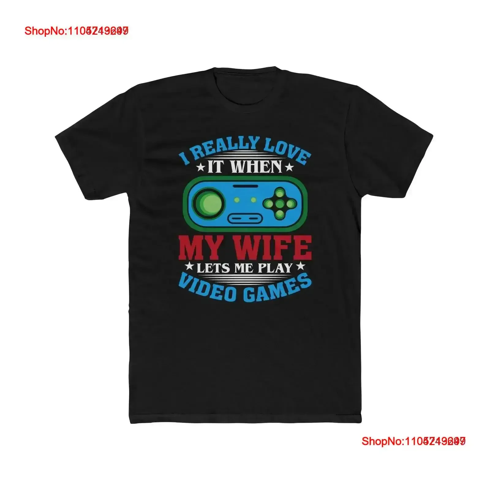 Gamer T Shirt Funny Gaming Video Game Lover My Wife Lets Me Play vintage Washed Stylish homme fashion Versatile graphic