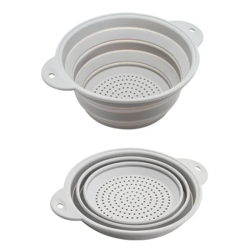 

Пищевая силиконовая складная сливная корзина, бытовая кухонная корзина для мытья, термостойкая силиконовая сливная корзина