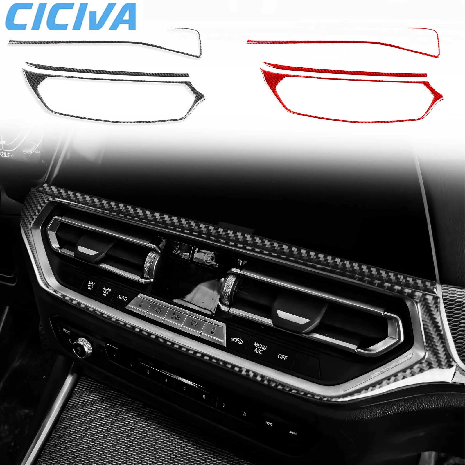 

For BMW 4 Series G22 G23 G26 2021-2024 Carbon Fiber Dashboard Center Console Decorative Strips Car Accessories Interior Stickers