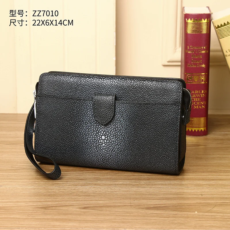 New Leather man bag handbags high-capacity Password Lock Men's handbags Pearl fish wrist bag fashion folder bag