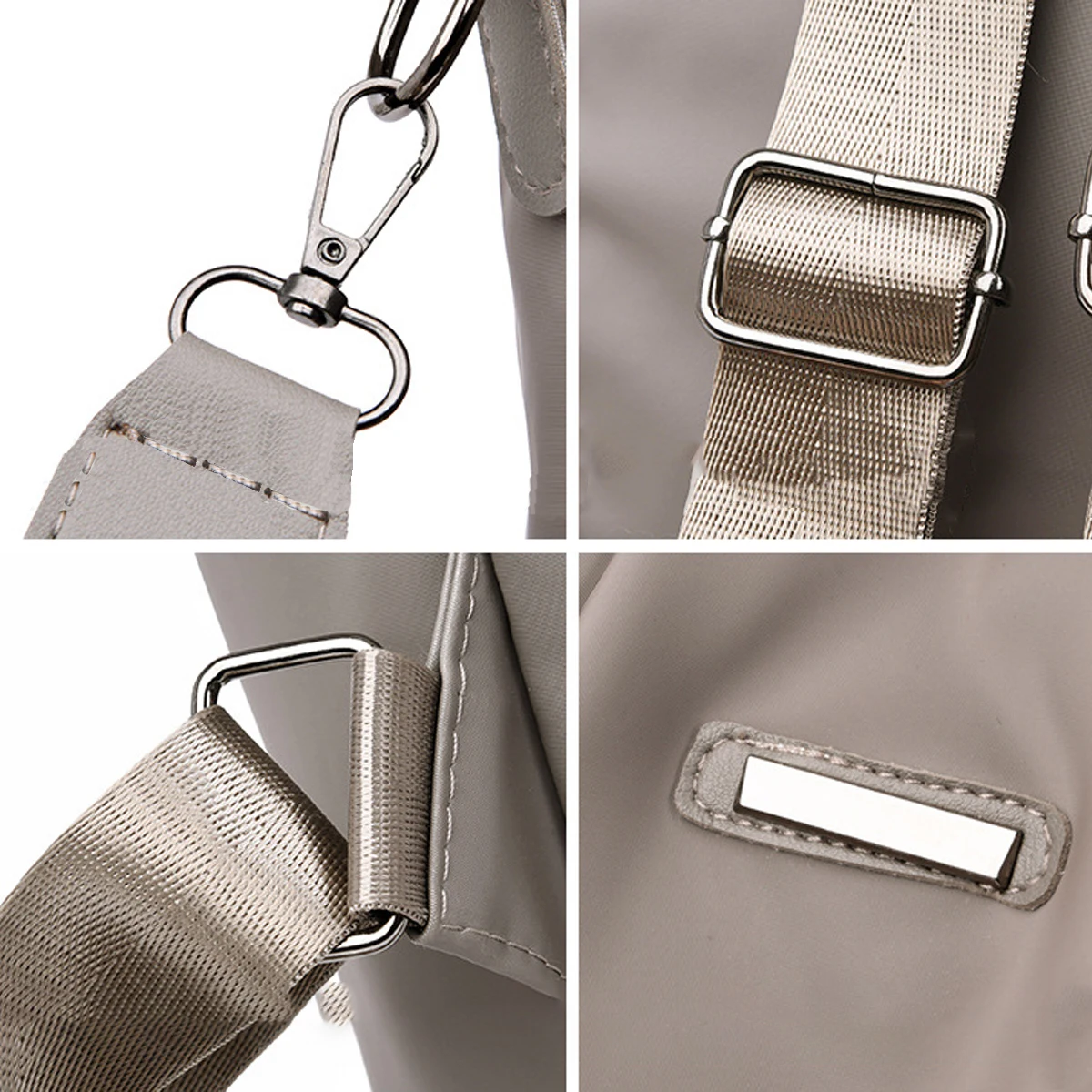 موضة جديدة نايلون بلون خفيف الوزن مقاوم للماء سعة كبيرة حزام كتف قابل للفصل حقيبة ظهر نسائية متعددة الوظائف #4