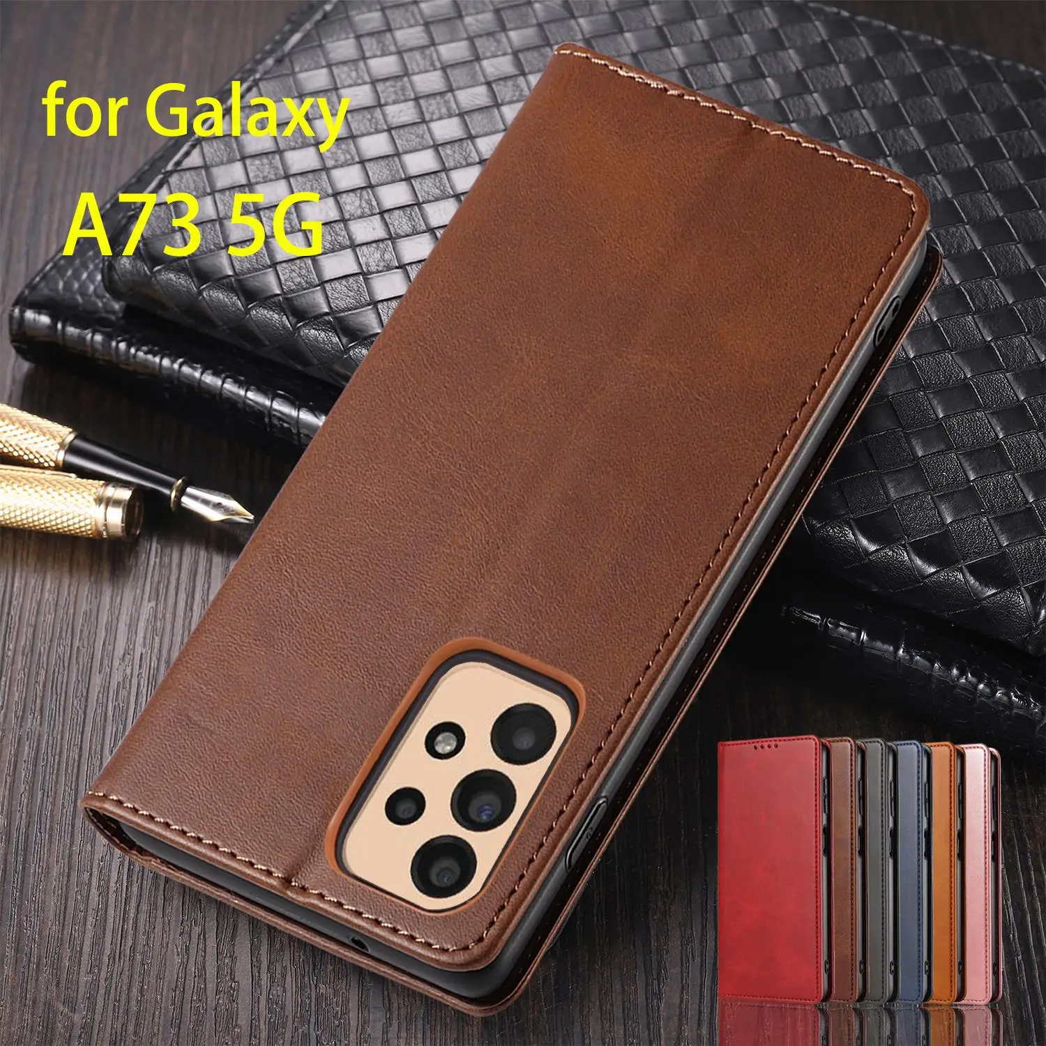 Magnetic Attraction Cover Leather Case for Samsung Galaxy A73 5G Flip Case Card Holder Holster Wallet Case Fundas Coque