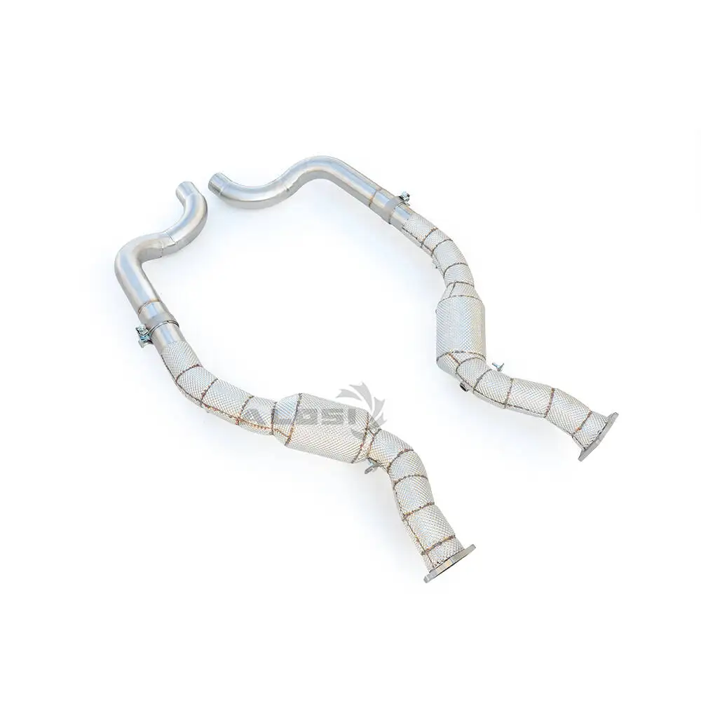 

Exhaust downpipe for Bentley Continental GT 2nd Generation 4.8T 2012-2018 with insulated straight through downpipe exhaust high