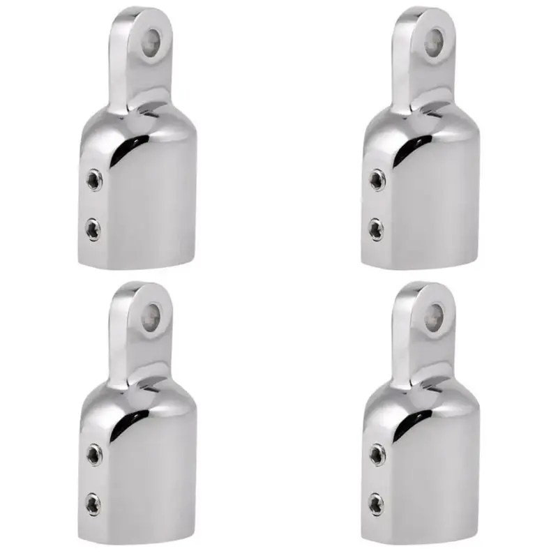 AU65-4 Pcs Heavy Duty Marine Eye Tube End Cap Stainless Steel Bimini Top Fitting Hardware 25Mm Canopy External Pipe Eye End