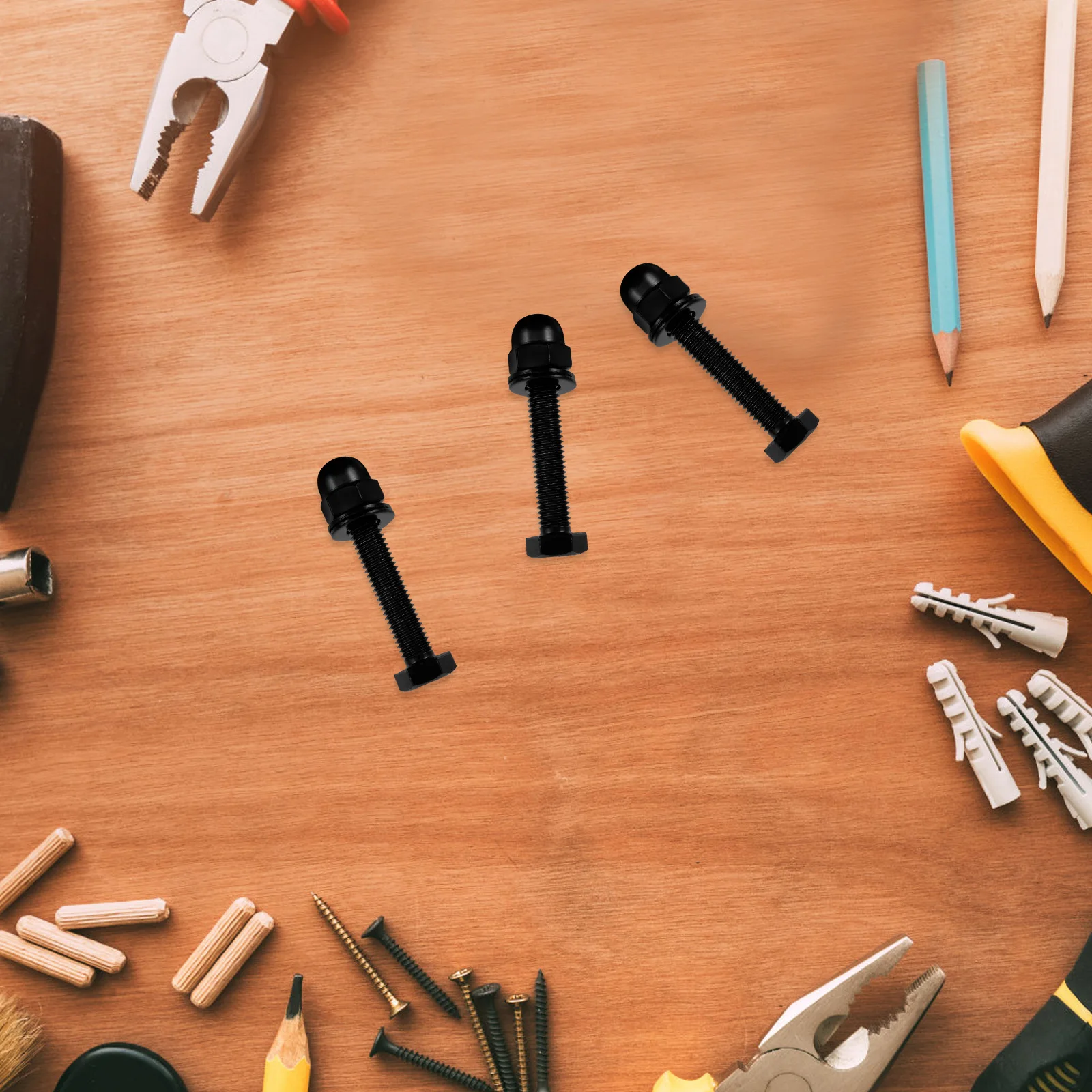 

4 Sets Hexagon Screw Nut Furniture Bolts Barn Door Turning Fasteners Head Screws Suite Cap Metal Hardware Accessories High