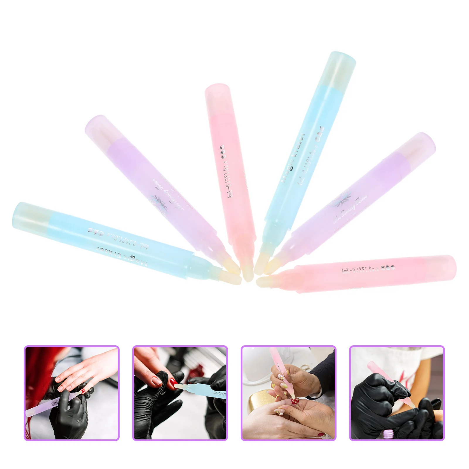 6 قطع من أقلام تنظيف طلاء الأظافر، مادة ممتازة آمنة يجب أن تمتلك أداة لأقلام إزالة طلاء الأظافر المثالية #5