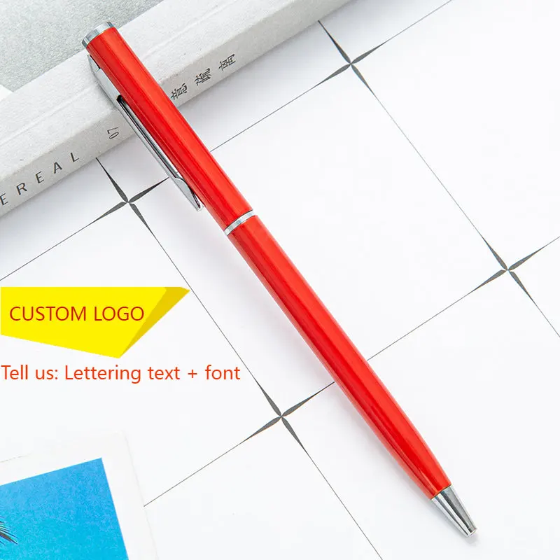 100 Pcs Custom LOGO Ballpoint Pens Creative Ball Pen Refill and Pencil Lead Multifunction Pen Office School Writing Supply