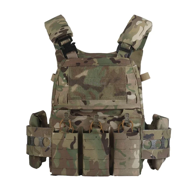 Tactical Vest Ferro V5 FCPC Hunting Plate Carrier Modular Quick Release Molle Airsoft Training Vests with Triple Magazine Pouch