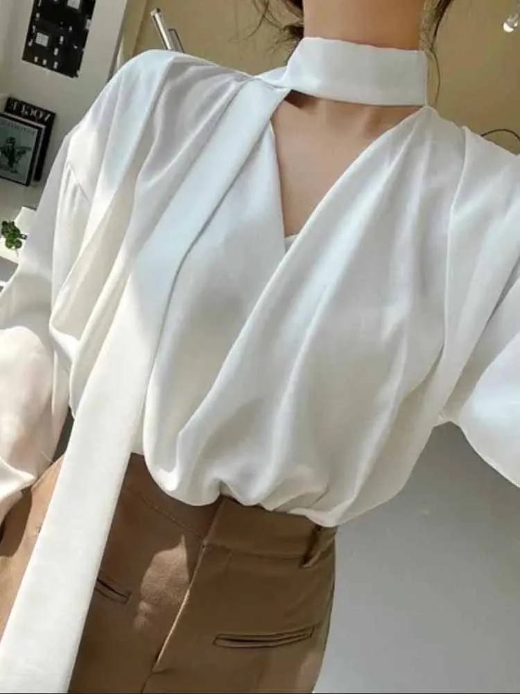 Spring Faion Women's irt And orts Set V-Ne Bubble Sve Loose Fit Pleated Top ort Pants Two-Piece Ensemble