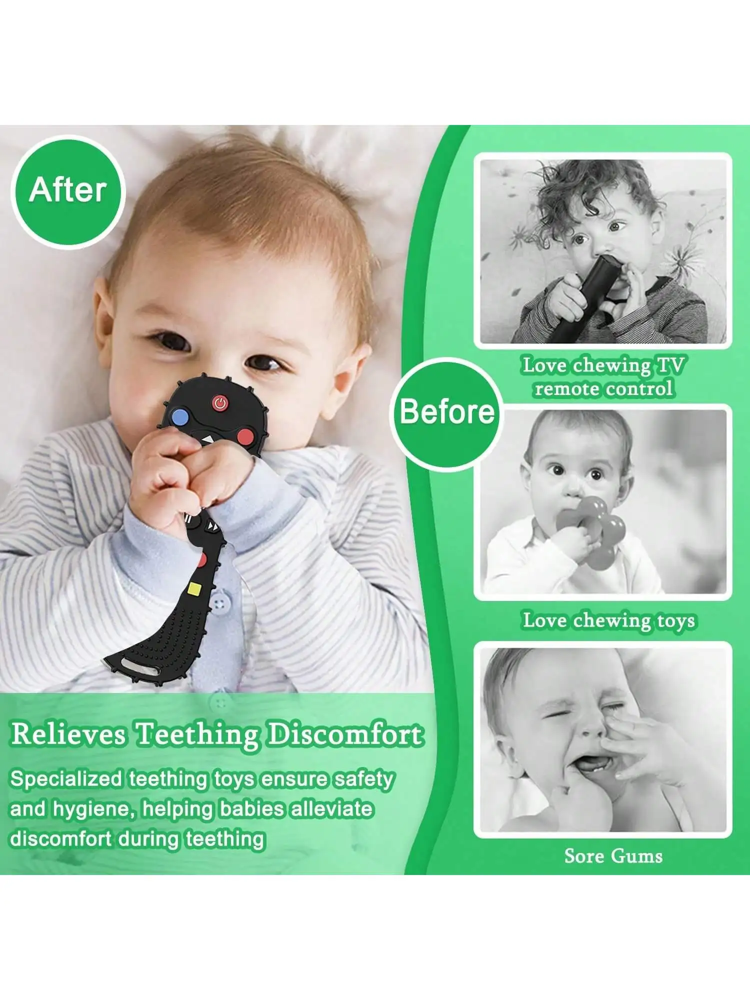 Bracelet de dentition en silicone pour bébé, jouet anti-morsure, sucette, bâton de dentition, jouet à mâcher