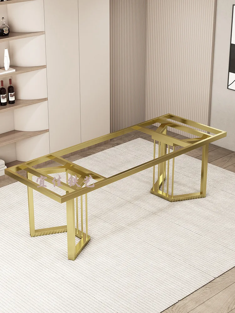 Spot marble  rock slab tea table bracket stainless steel table frame large plate desk foot metal dining  base