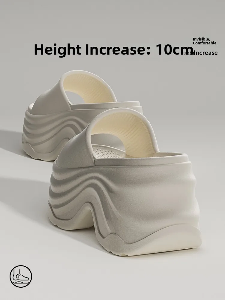 

Women's Summer Thi Bot Slippers Outdoor Wearable Anti-Slip Comfortable Home Increase Heel Flat Sandals Casual Sle EVA ...