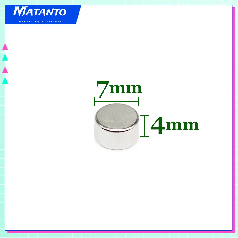 20/50/100/200/300PCS 7x4 mm Disc Search Magnet 7mmx4mm Permanent Small Round Magnet 7x4mm Neodymium Magnet  Strong 7*4 mm N35