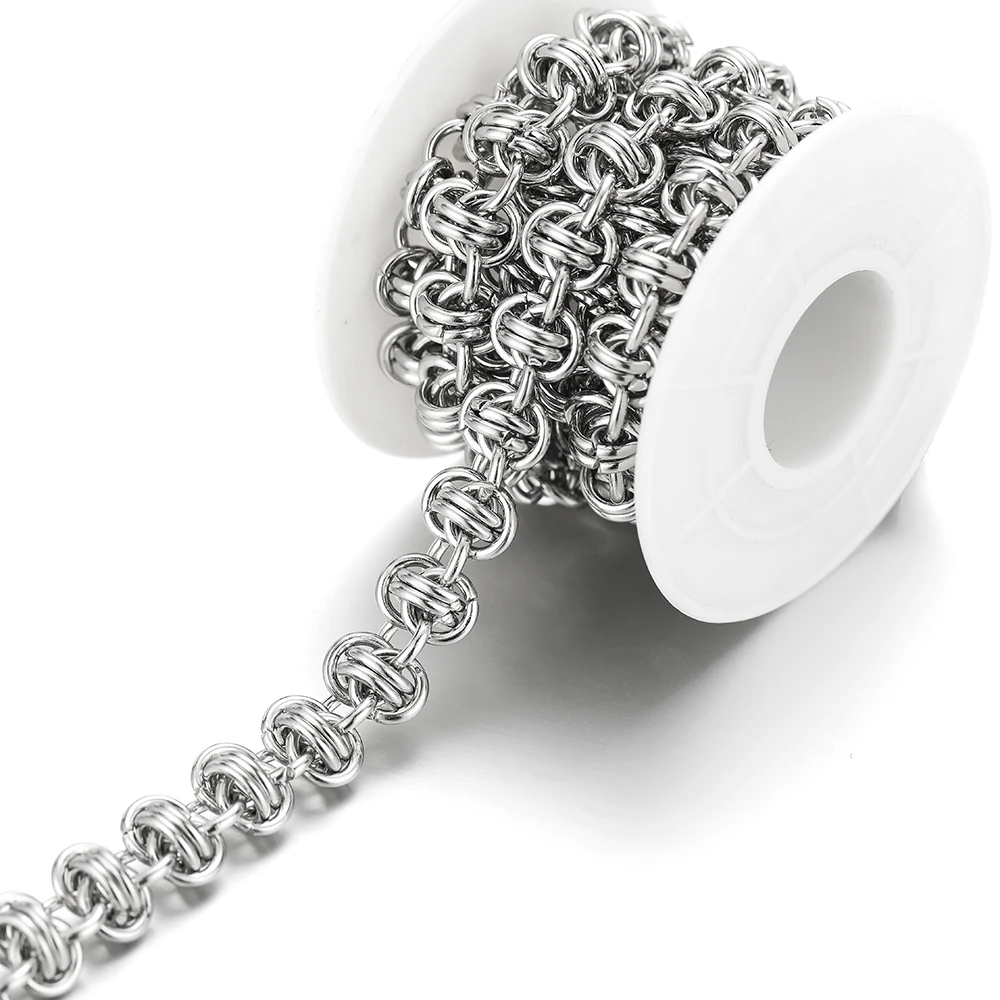 1 metro 8mm anéis ligados hiphop cadeias de aço inoxidável chunky punk colares correntes pulseiras presentes acessórios jóias diy