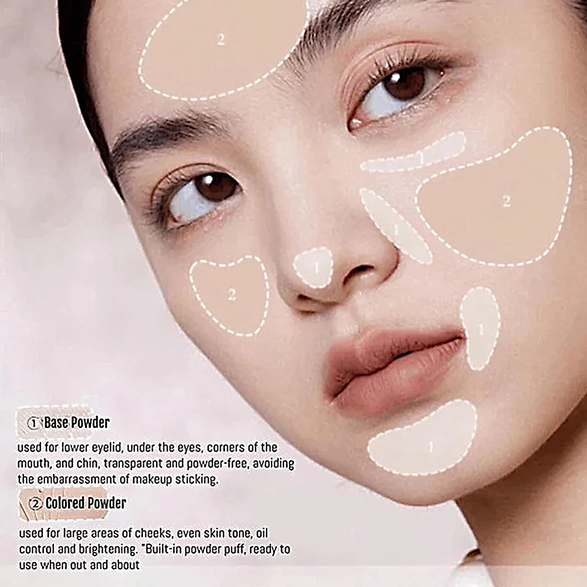 بودرة ضبط مضغوطة من Girlcult، بودرة رفيعة، خفيفة الوزن، غير كعكة، تأثير تركيز ناعم، إعداد مكياج للوجه، لمسة نهائية طبيعية غير لامعة #5