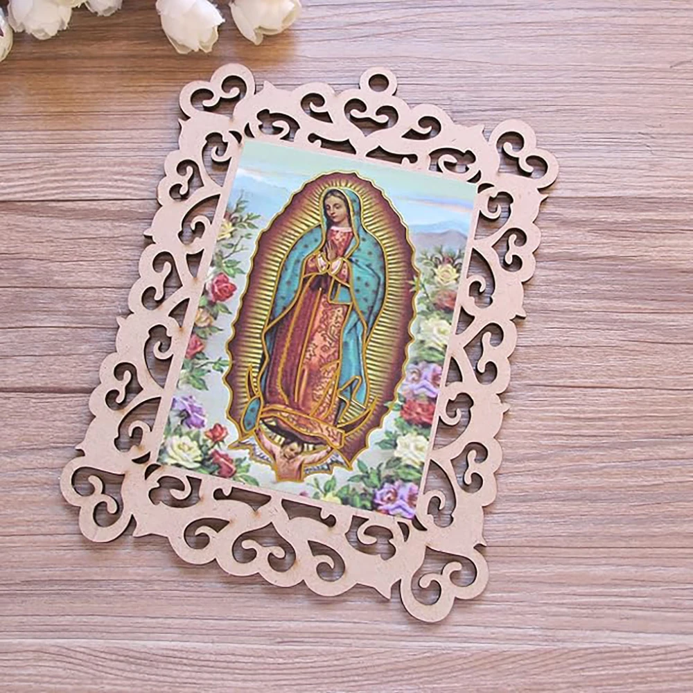 Baptism Favors 12 PCS Our Lady of Guadalupe Wooden Picture Frames First Commuion Christening Memorial Gift