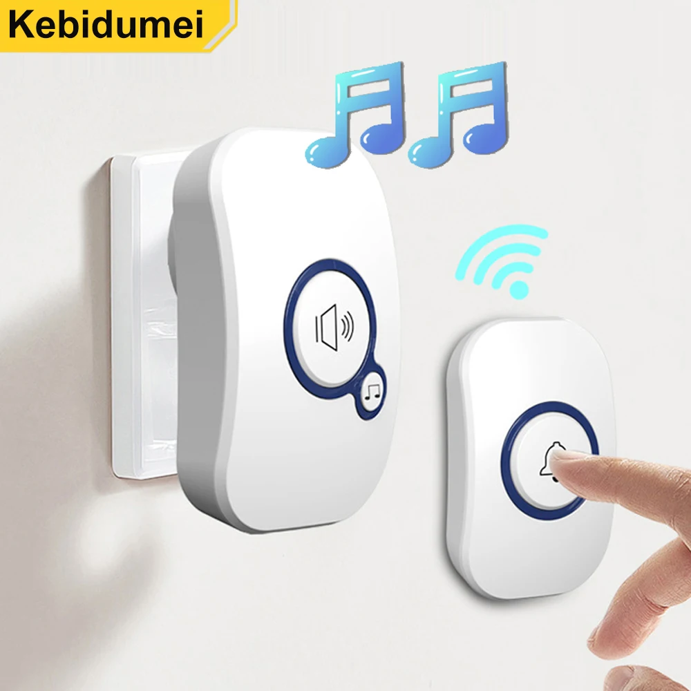 

Беспроводной умный дверной звонок, домашняя охранная сигнализация, приветственный дверной звонок, светодиодный светильник, 32 песни с водонепроницаемой кнопкой, простая установка