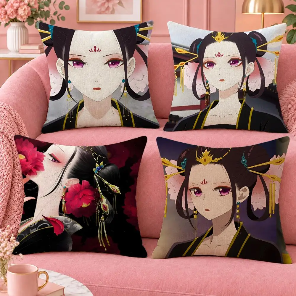Anime Fantasy Raven Inner Palace Cushion Cover Cute Cartoon Throw Pillow Cover Soft Plush Cushion Cover Sofa Bedroom Home Decor