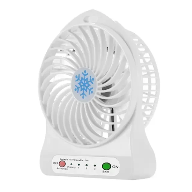 Portátil mini ventilador led refrigerador de ar a pilhas carregamento usb desktop 3 modo regulação velocidade função iluminação led