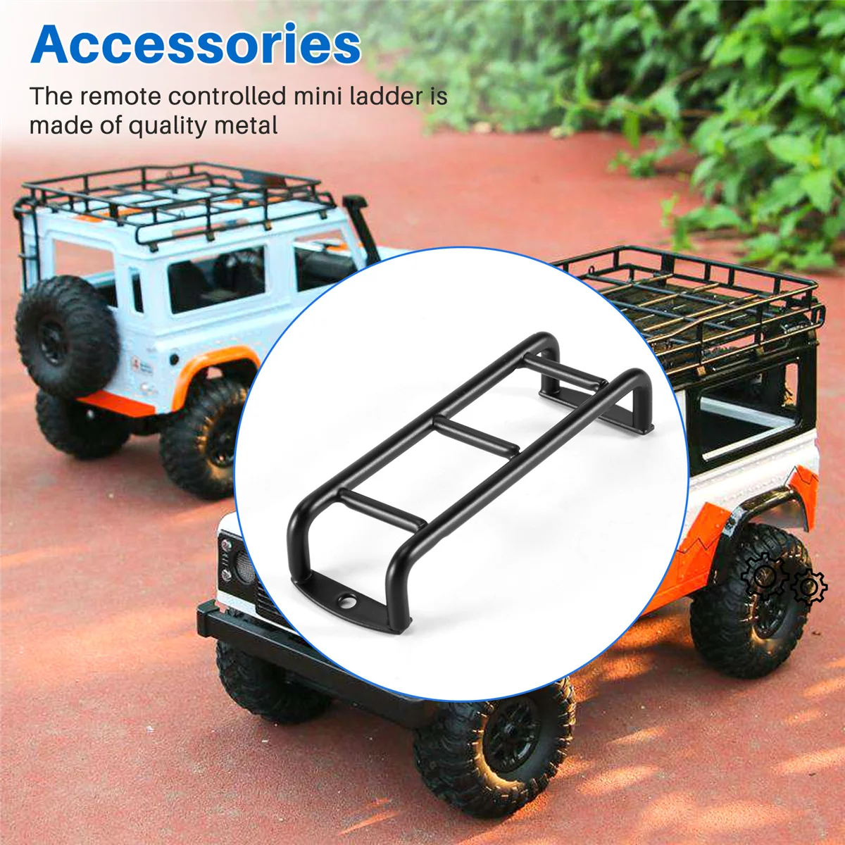 Rcカー用の金属製ミニはしご,アクセサリー,traxxas trx4,Trx-4,broncoディフェンダー,ボディscx10,90046, 90047,d90,1/10 rcクローラー