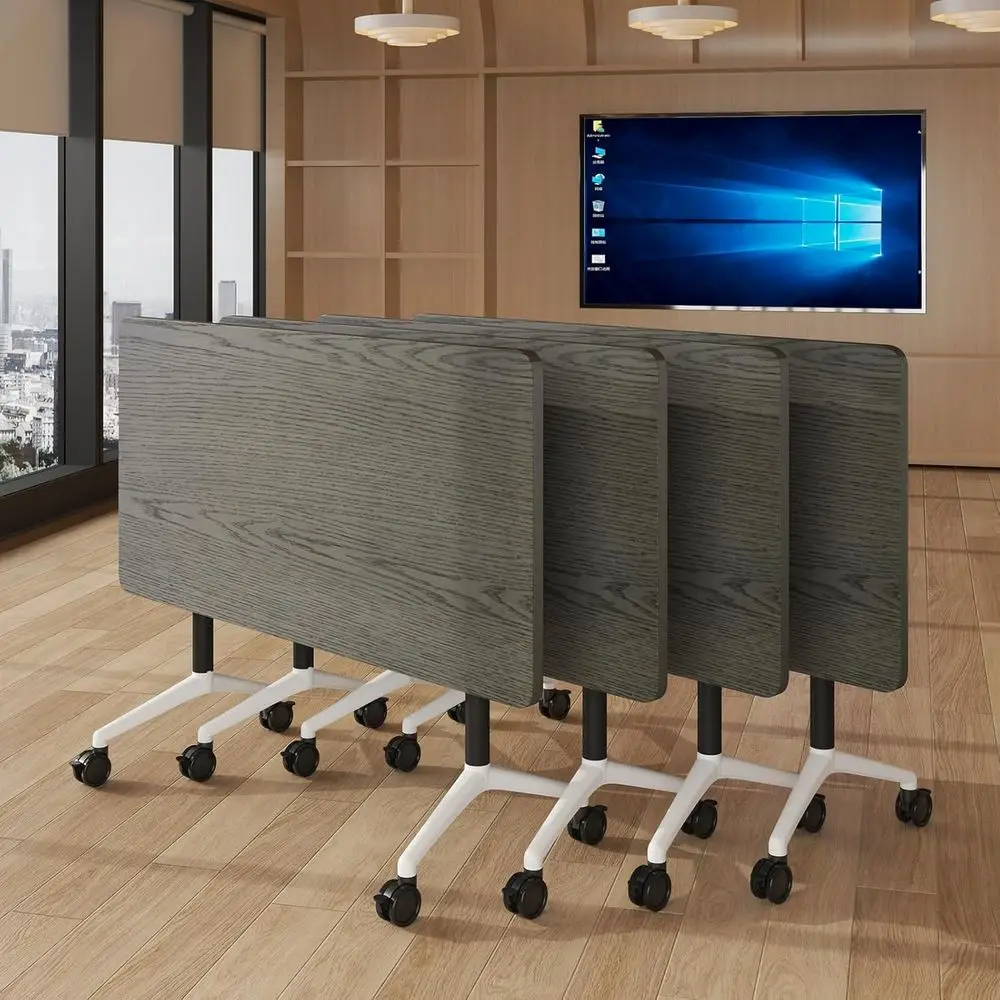 

Adjustable Height Training Table with Locking Wheels for Office Classroom Meetings (24.72)