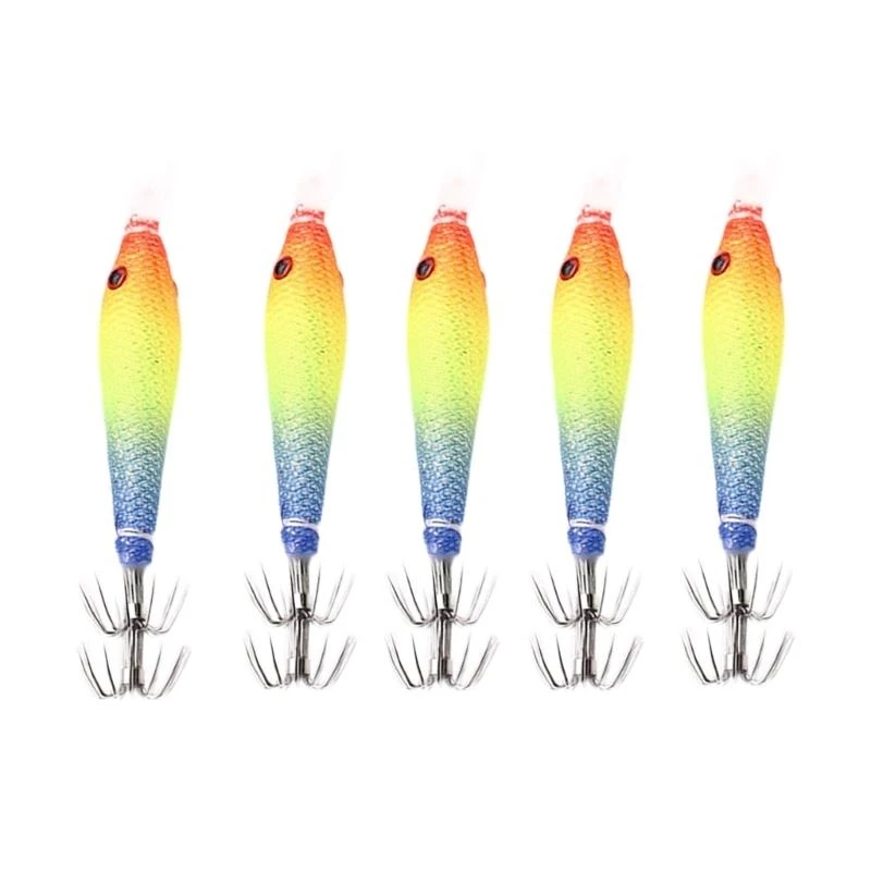 

5Pcs Luminously Squid Jigs Hook Shrimp Lures Baits Soft Artificial Shrimp Baits with Hook for Fishing Octopuses