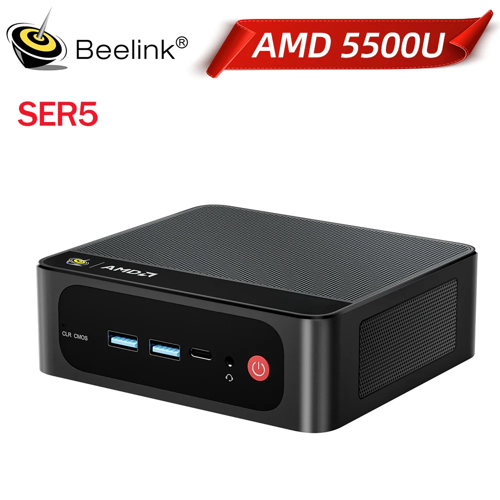 Beelink SER5 PRO Ryzen5 AMD 5500U 16G RAM 500G SSD SER5 MAX Ryzen7 AMD 6800U Поддержка Wi-Fi6 1000M Мини-ПК Игровой компьютер 5800H