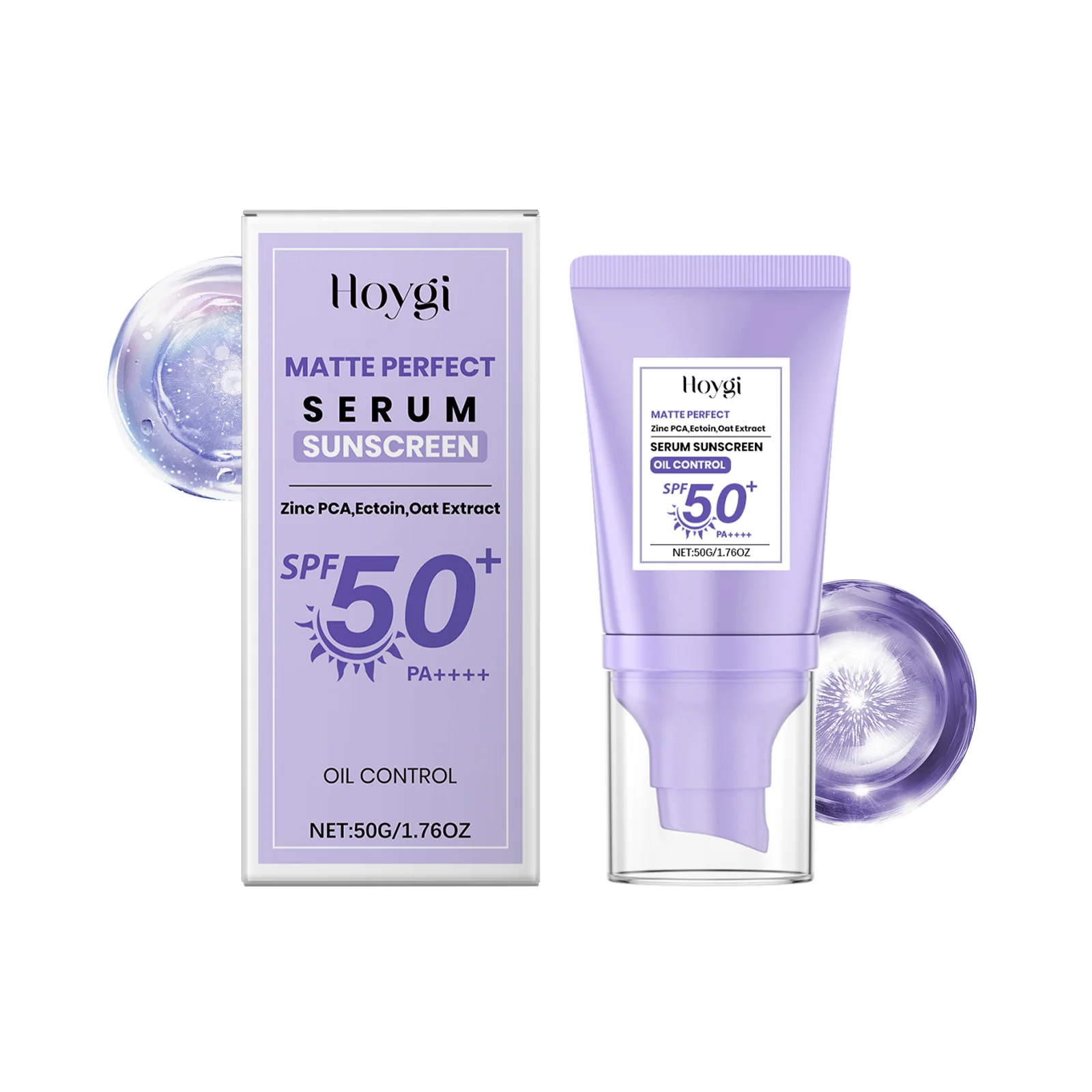 Protector solar SPF 50+ - Fórmula PCA y ectoína de zinc sin aceite, protección de amplio espectro con extracto de avena, protector solar facial no graso