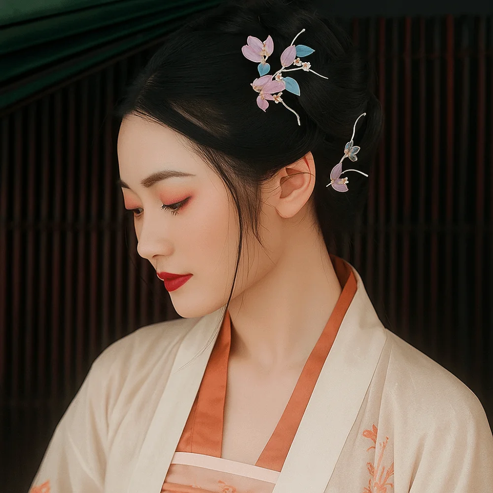 

Ancient Style Chinese Style Hairpin Set Tassel Earrings Hanfu Hair Stick Headwear Hair Chopstick Flower Hair Comb