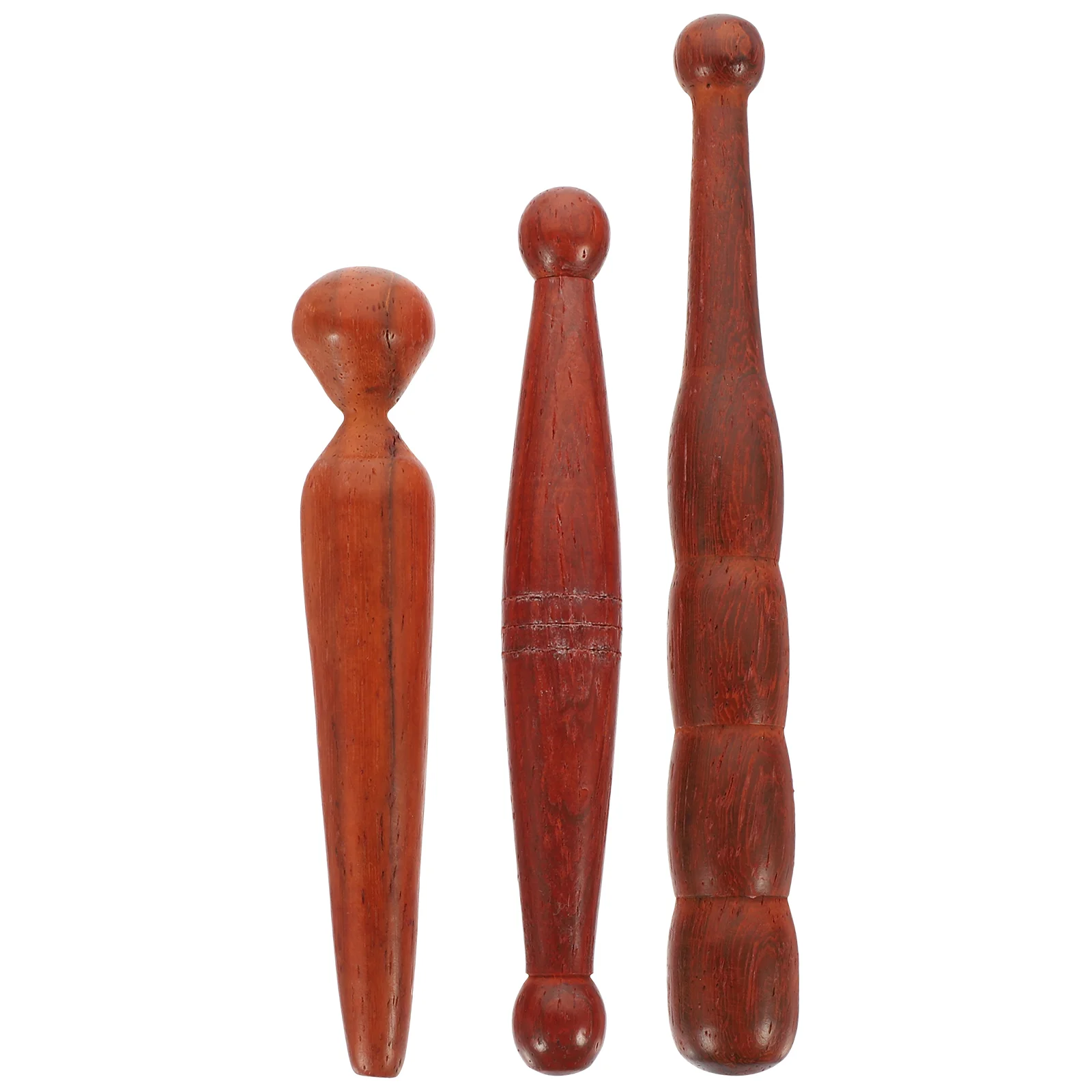 

3 Pcs Fragrant Wood Foot Massage Stick Feet Massager Hand Red Pear Roller Tools