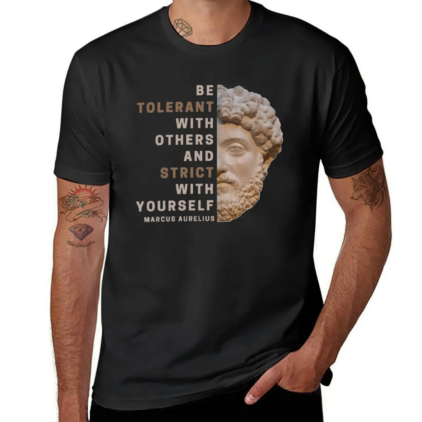 Be Tolerant With Others And Strict With Yourself T-Shirt kawaii clothes heavyweights boys whites mens funny t shirts