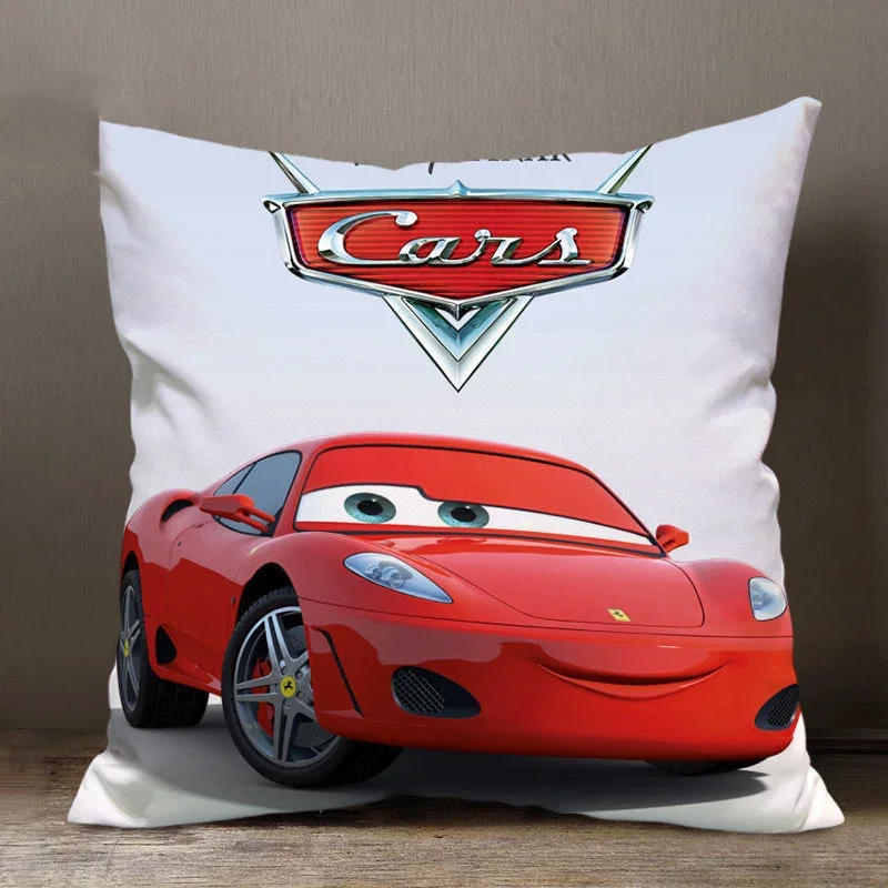 Disney Cartoon Pillowcase Cushion Cover Car Lightning McQueen Throw Pillow Case For Sofa Car Christmas Gift 40x40cm