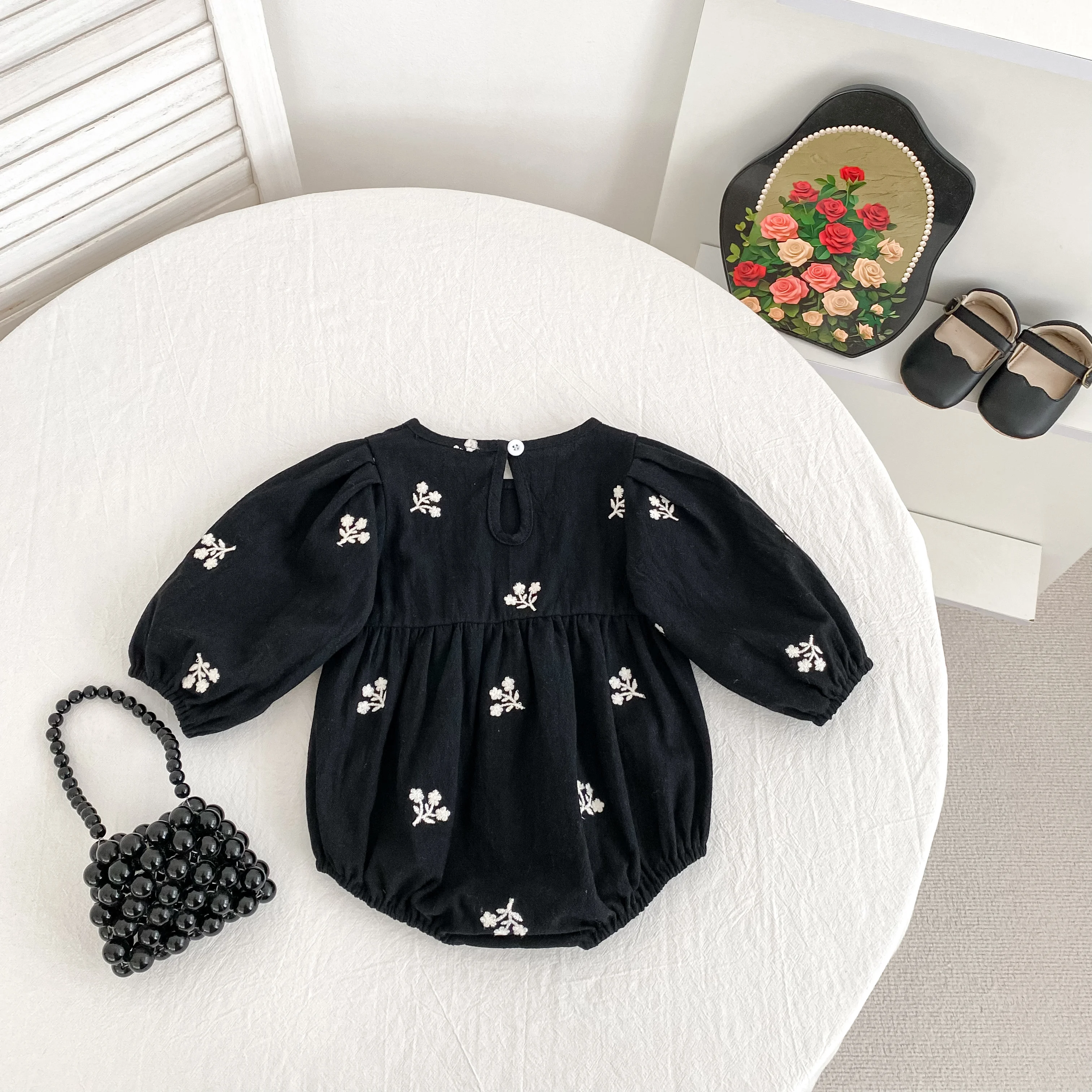 Neue Baby Gestickte Bogen Strampler Herbst Neugeborene Mädchen Romper Baby Kleidung Langarm Overall Klettern Kleidung Baby Baumwolle Kleidung – Detail 10