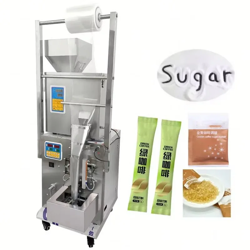 

Small Automatic Sugar Spice Tea Coffee Powder Sugar Stick Granule Sachet Bag Weighing And Filling Packing Packaging Machine