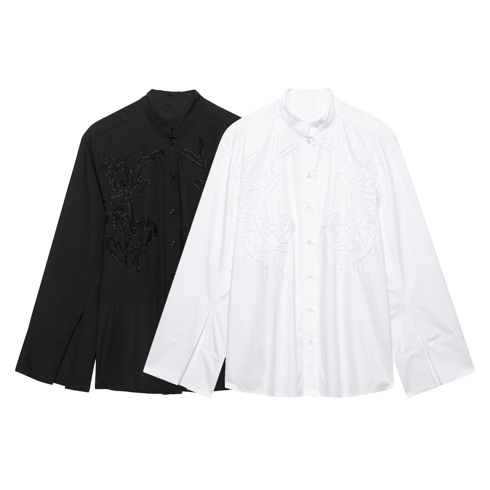 

LIBIELIY Women's Casual Loose And Simple Long Sleeved Shirt With Embroidered Front Buttons Exudes A Summer Vibe