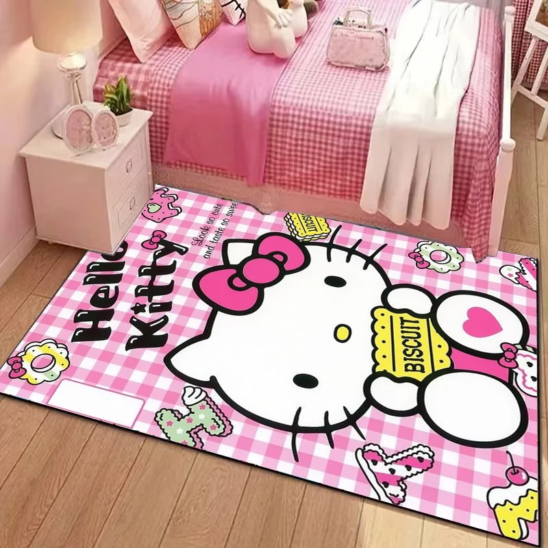 

Ковер Sanrio с милым Hello Kitty, большой коврик, 3D ковер для гостиной, детской спальни, дивана, Придверный коврик, домашний декор, детские напольные коврики