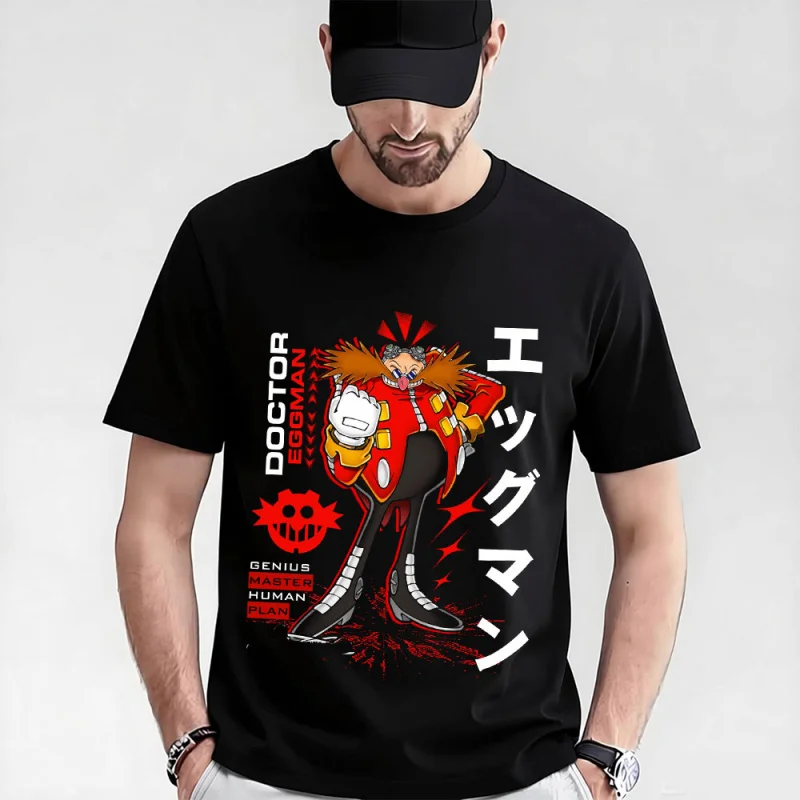 

Dr Eggman Sonic The Hedgehog Shadow Gift t shirt for Anime lover 0319 Cartoon Graphic Tee Y2K clothes Large size Tops S-6XL