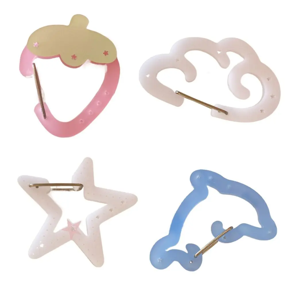 New Strawberry Shape Carabiner Hollow Candy Color Buckle Keychain Multipurpose PVC Backpack Pendant