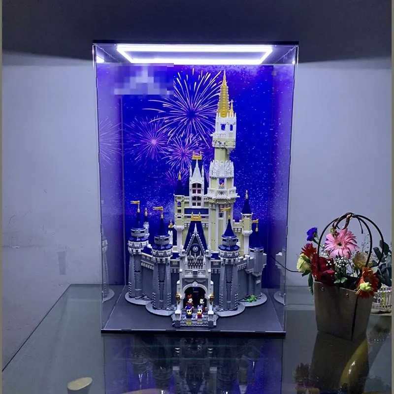 LED Acrylic display case For LEGO 71040 The Disney Castle  Light box (Fast shipping)