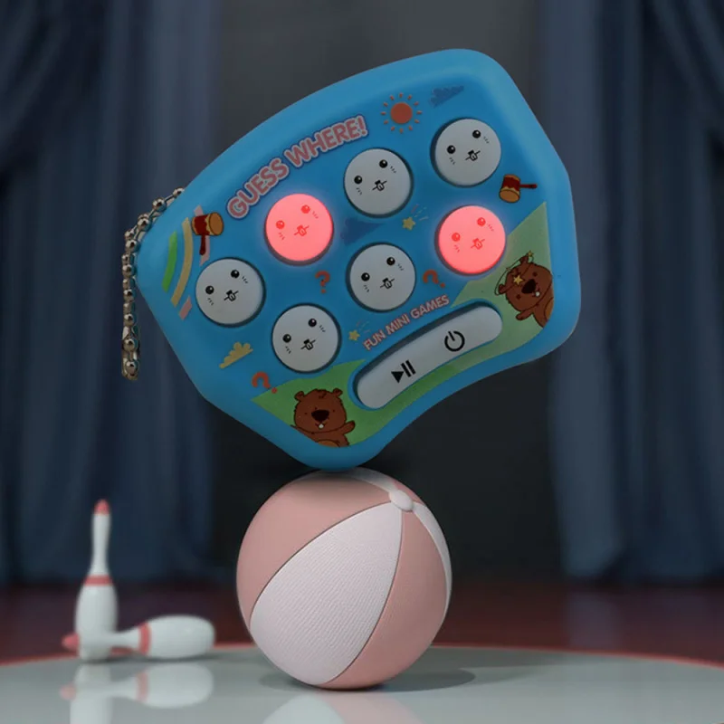 Mini máquina de jogo de memória interativa whack-a-mole portátil portátil console de jogo fidget brinquedo chaveiro para crianças e adultos