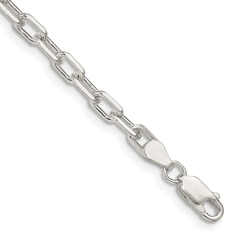 

Sterling Silver 4.5mm Diamondcut Long Link Cable Chain