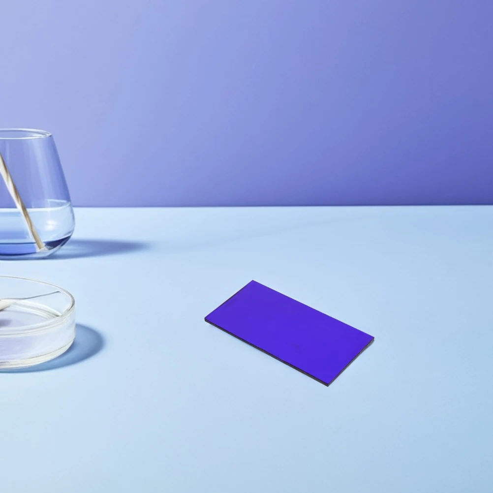 

2Pcs Blue Glass Sheets 5x10cm Cobalt Filter for Chemistry Experiments Flame Color Reaction Accessory Science Lab Equipment