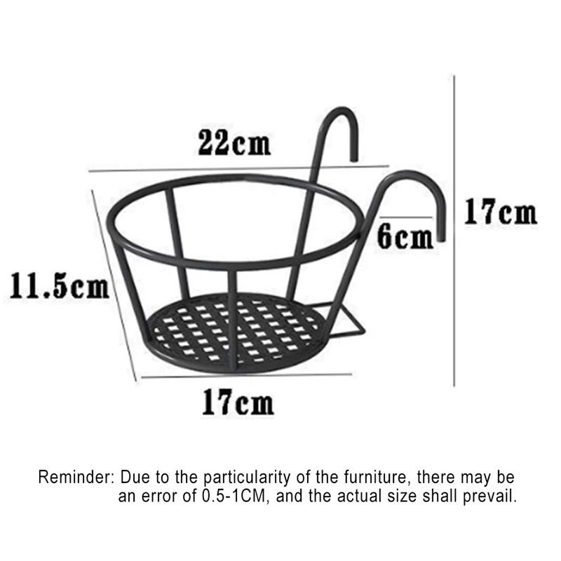 Żelazne kosze wiszące na ścianę doniczka roślina balkonowa okrągłe stojaki balustrada ogrodzenie okno z widokiem wiszący kosz wieszak stojący Bonsai