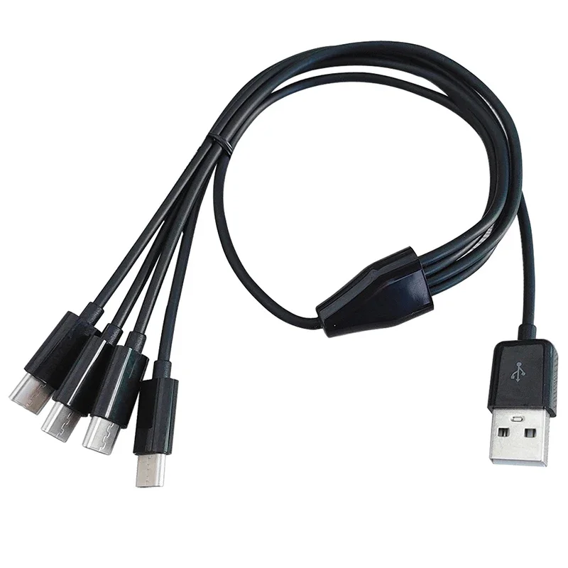 USB 3.1 charge cable OD 3.0MM 50cm 4 in 1 USB to 4 type C charger adapter cable power 4 type c for Smartphone tablet PC