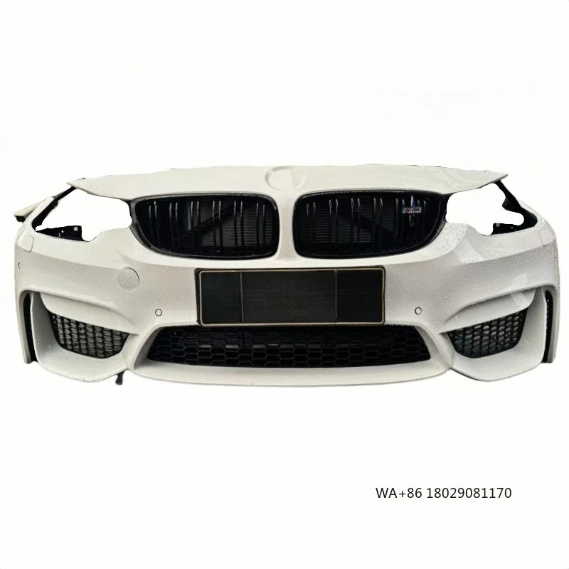 

For M3 M4 F80 F82 Front Bumper and Grille Assembly with Radiator Cooler and One Set of Fan Including Fog Light Bumper Cut-Ou