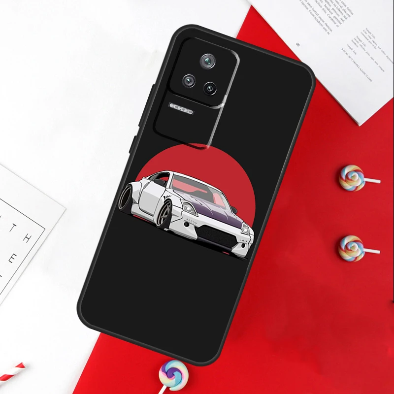Sports Car JDM Drift 350Z 370Z Case For Xiaomi 13 12 Lite 12X 11T 12T Pro Cover For POCO F5 X5 X3 Pro X4 F4 GT F3 C40 M5s
