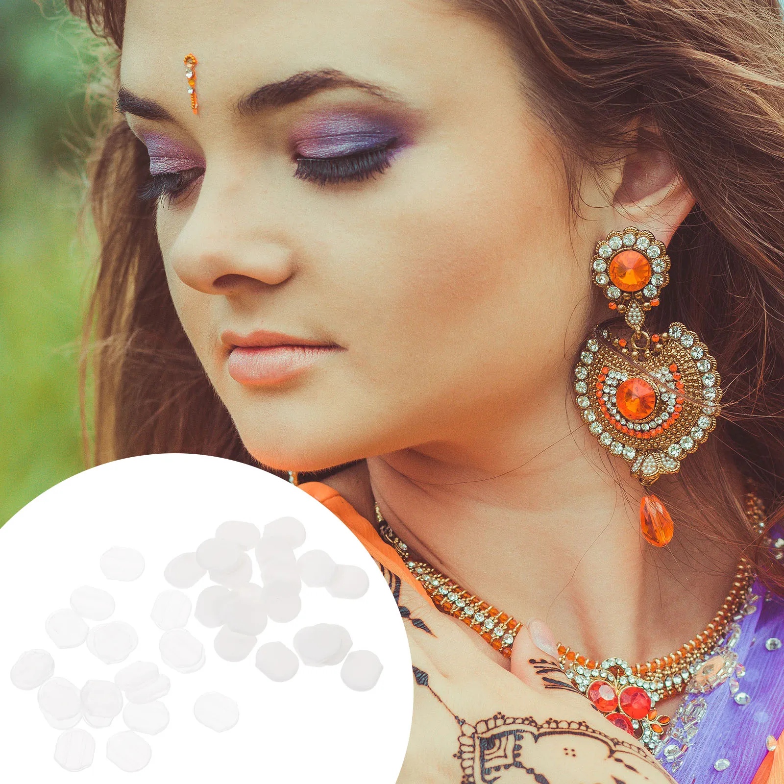 

40pcs Clip Transparent Pain-Proof Soft Durable Replacement Clip Mat For Oval Ear Clips Ear Clamp Accessories Mat