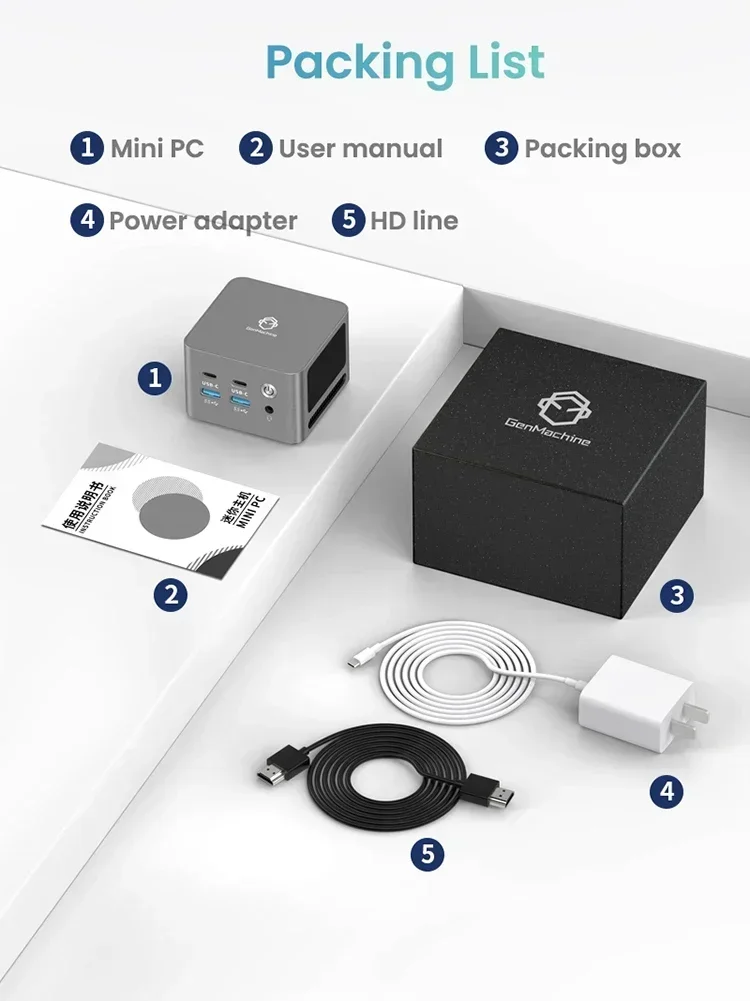 SZBOX كمبيوتر صغير محمول AMD Ryzen 3 5425U 8GB 1TB LPDDR4X 4266 Windows 11 Pro WIFI6E BT5.2 لتقوم بها بنفسك كمبيوتر مكتبي للألعاب المكتبية