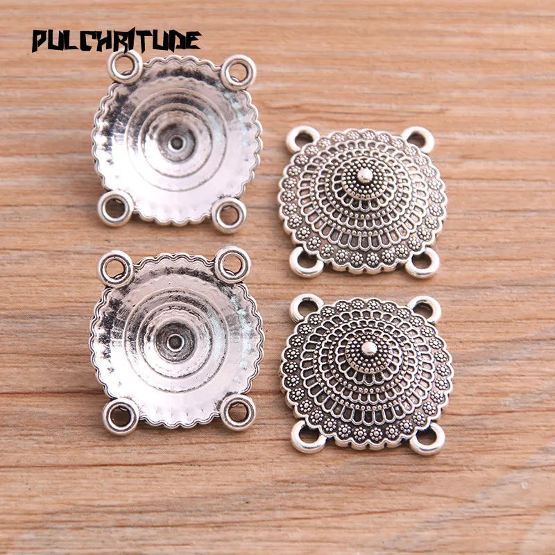 8pcs 21*22mm New Product Two Color Zinc Alloy Round Porous Connectors Jewelry Making DIY Handmade Craft