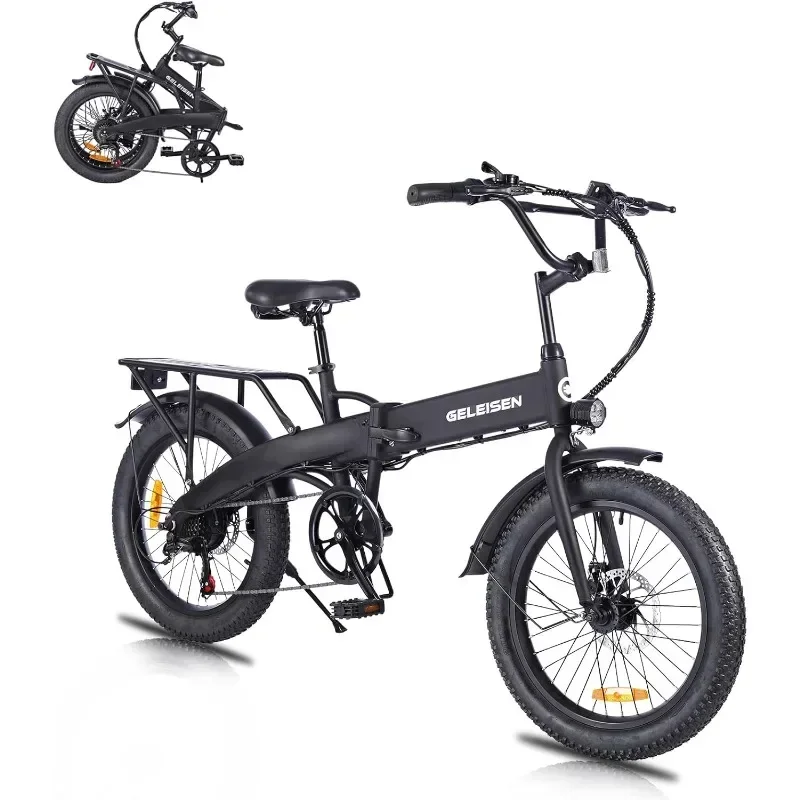 

Folding Electric Bike for Adults,20"×3.0Fat Tire Electric Bicycle,374.4Wh Battery Ebike,20MPH Electric Cargo Bike with LCD Color